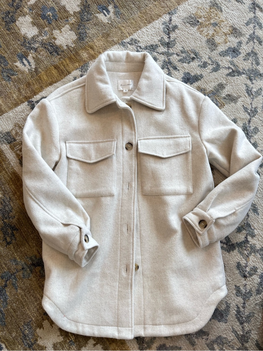 Line and dot wool blend jacket